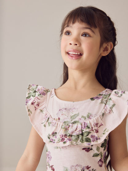 Laura Ashley Light Pink Fairthorne Frill Jersey Dress image 5