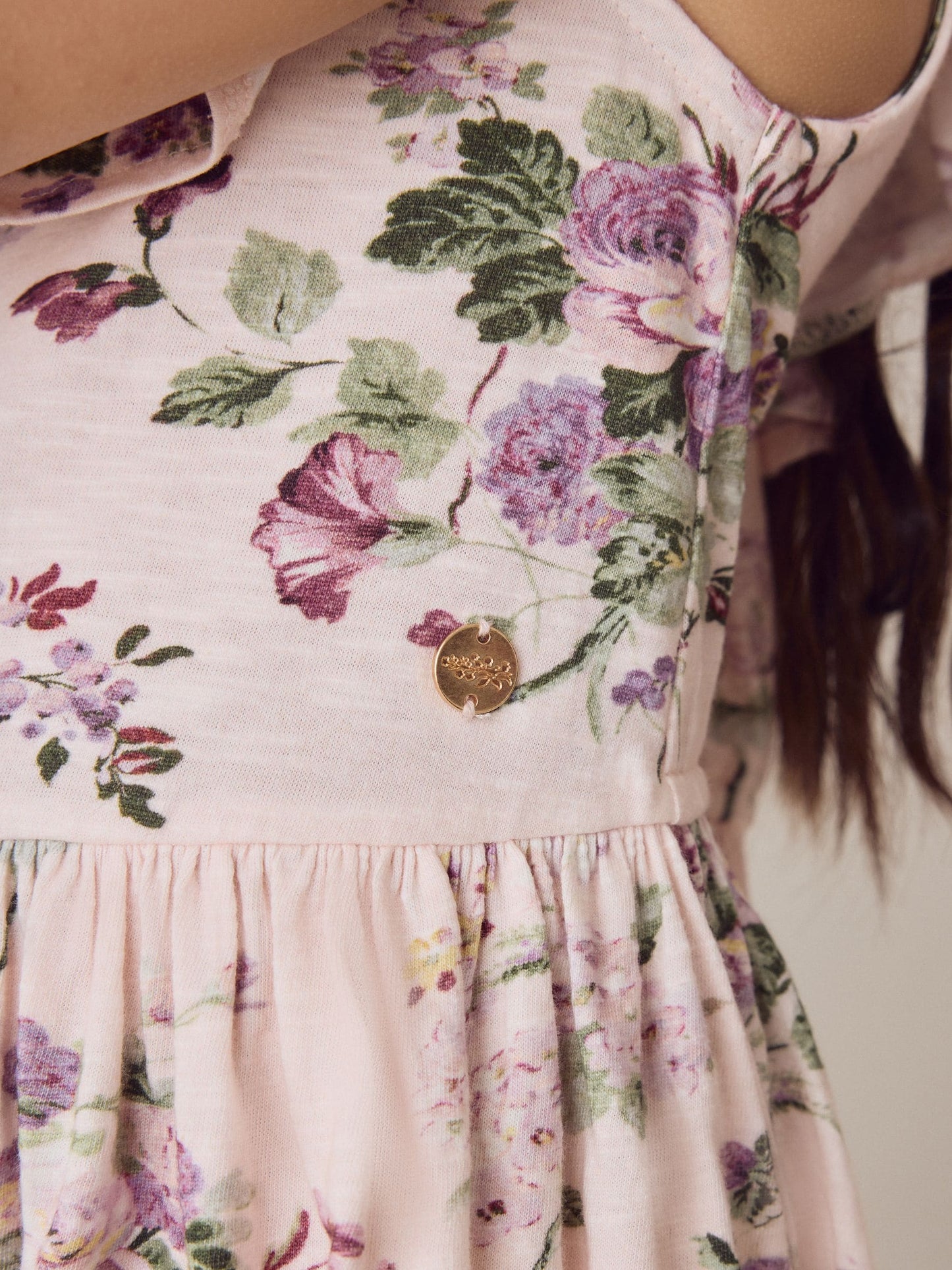 Laura Ashley Light Pink Fairthorne Frill Jersey Dress image 8