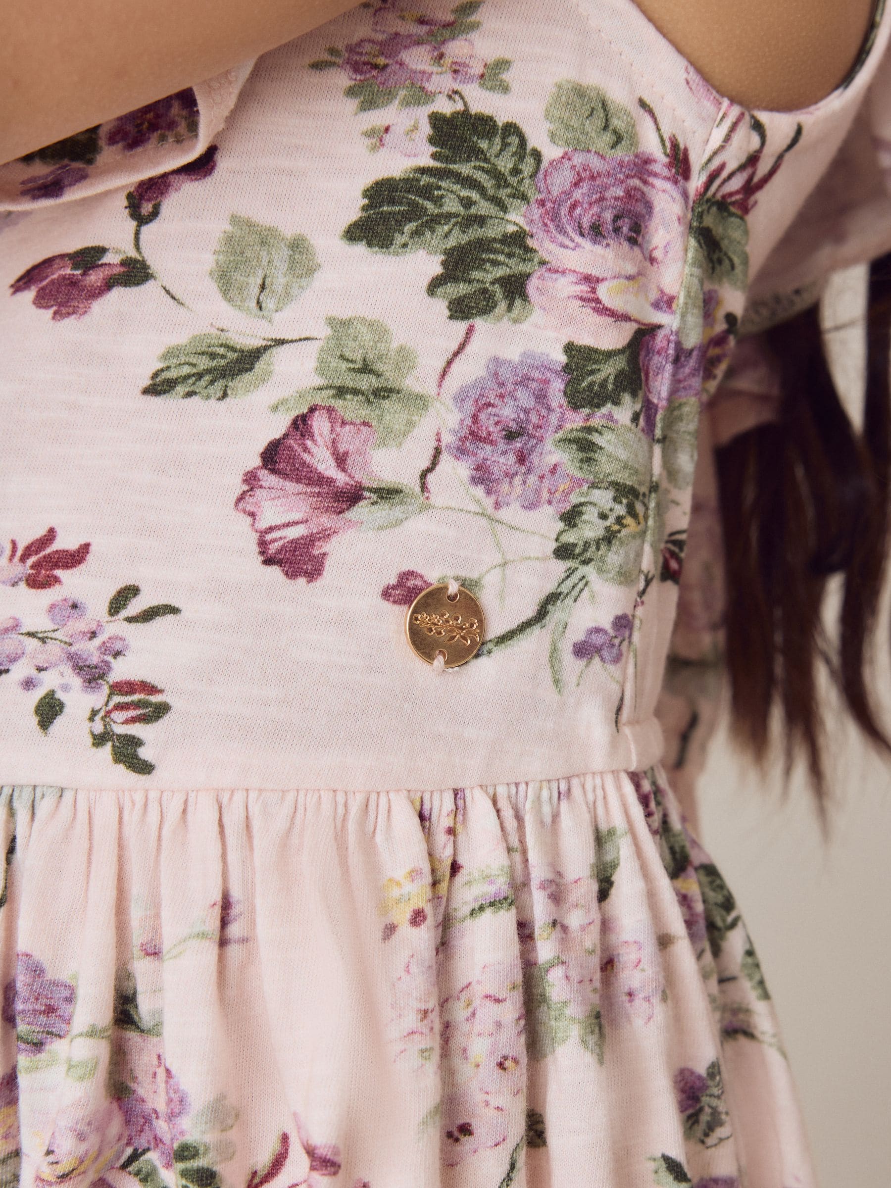 Laura Ashley Light Pink Fairthorne Frill Jersey Dress image 8