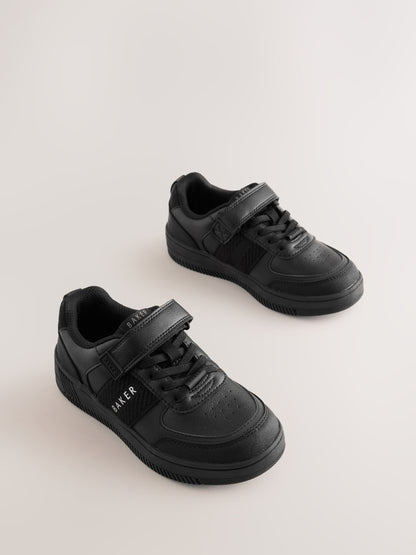 Baker by Ted Baker Back to School Black Tape Logo Elasticated Lace Trainers image 2
