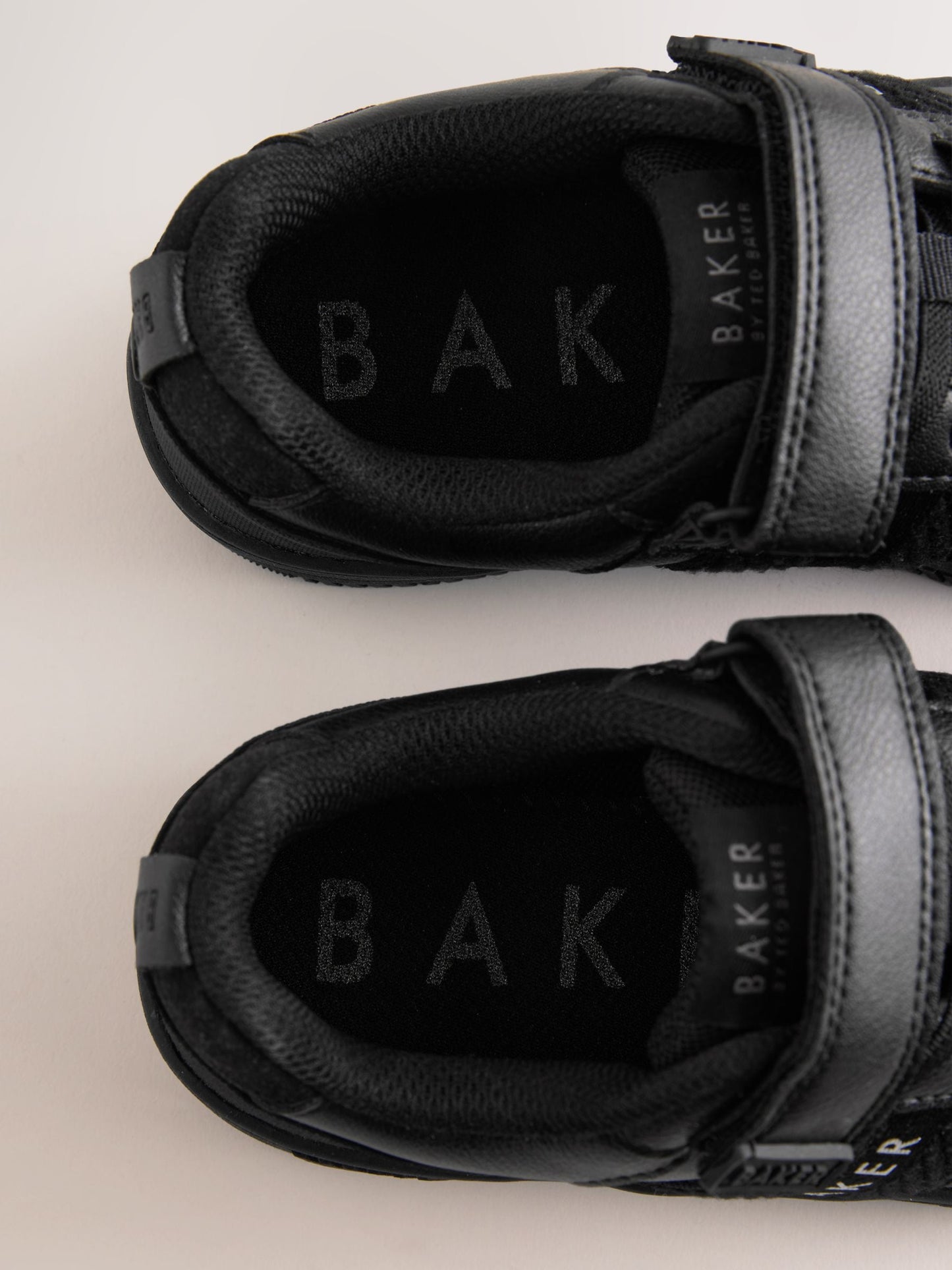 Baker by Ted Baker Back to School Black Tape Logo Elasticated Lace Trainers image 6