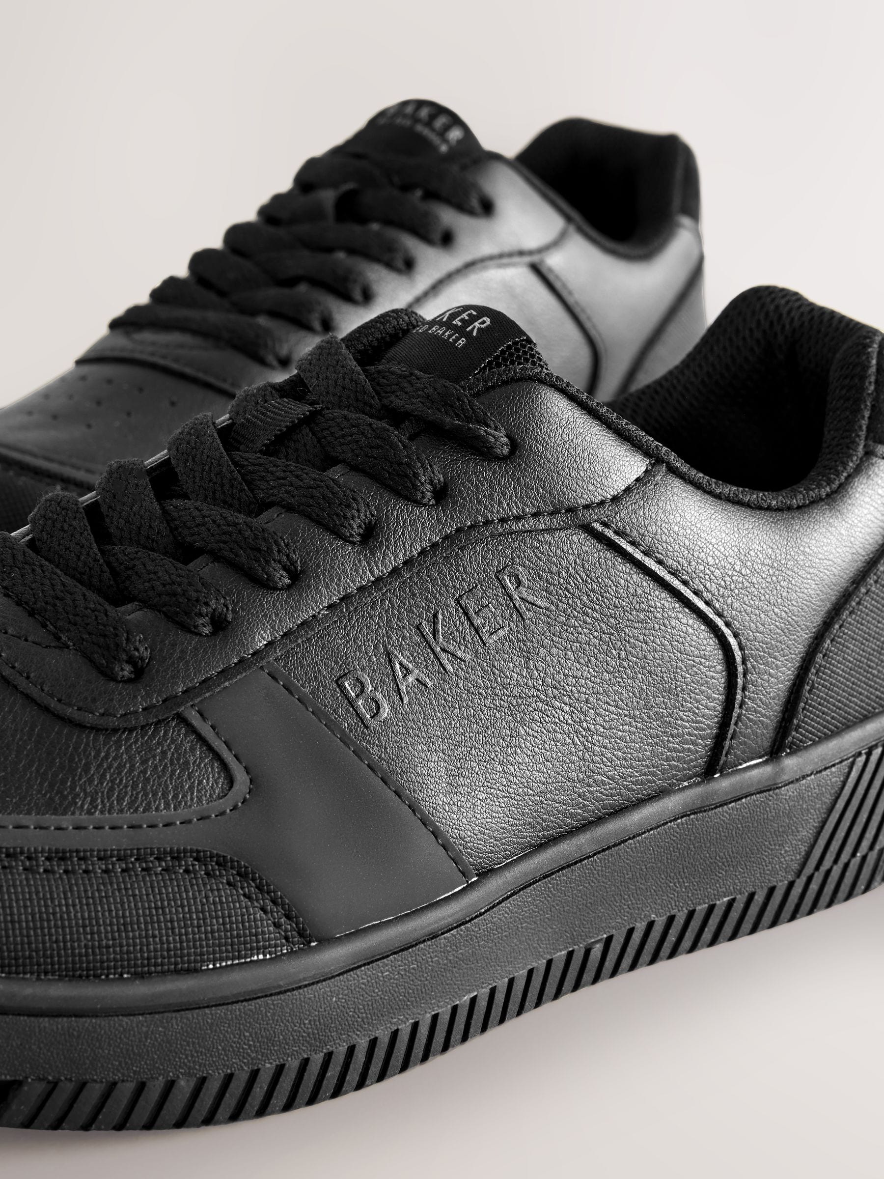Back to School Black Lace up Chunky Trainers image 3