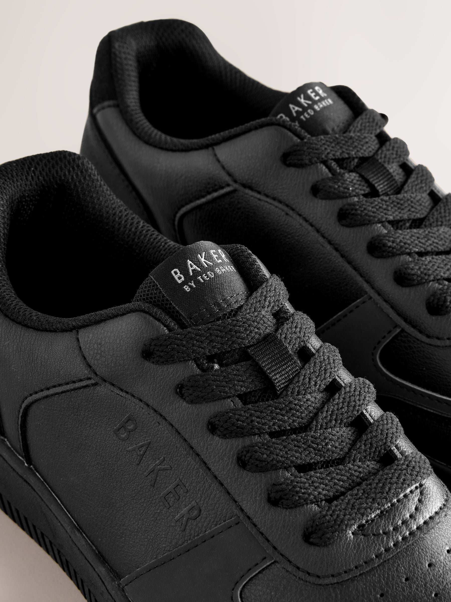 Back to School Black Lace up Chunky Trainers image 4