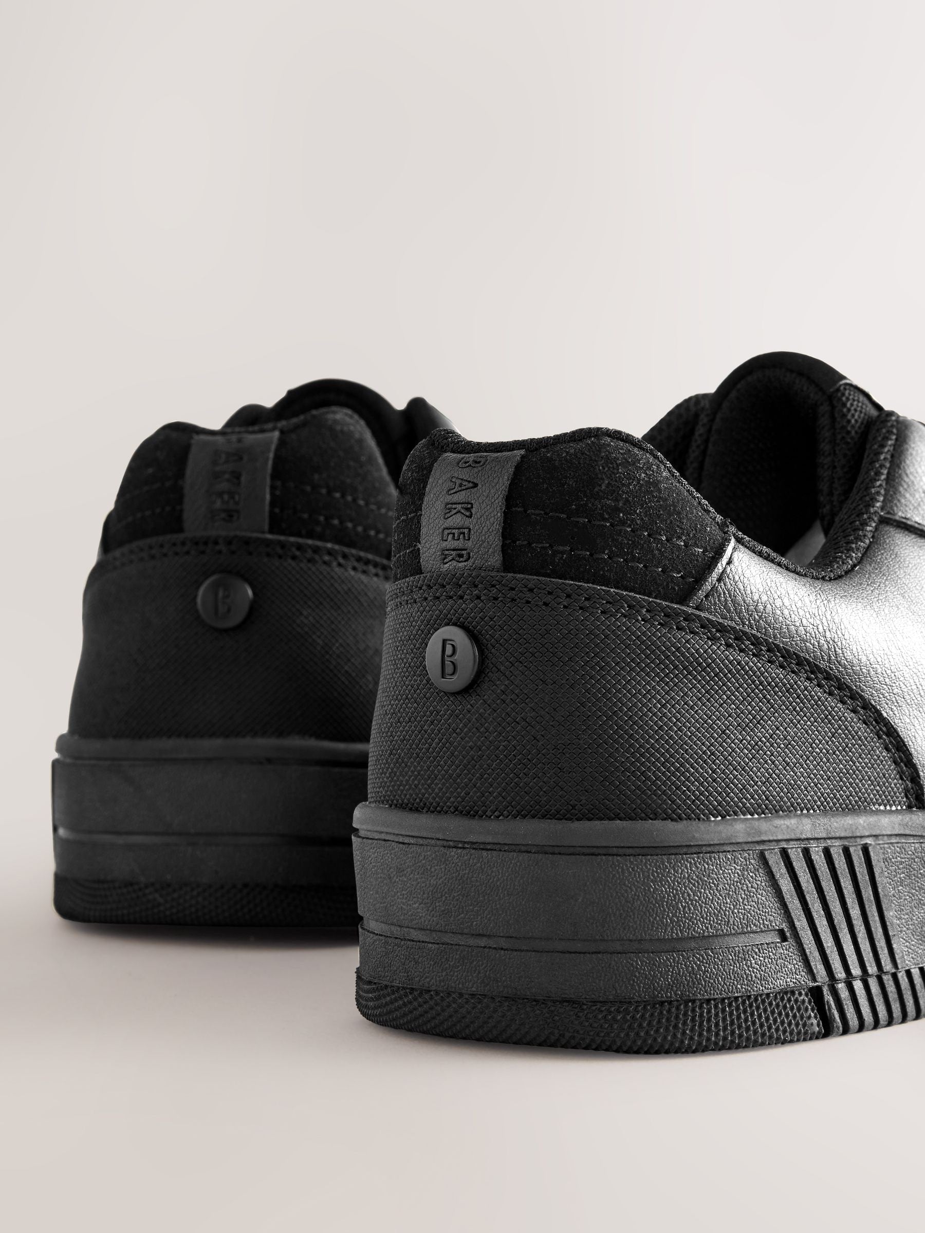 Back to School Black Lace up Chunky Trainers image 5