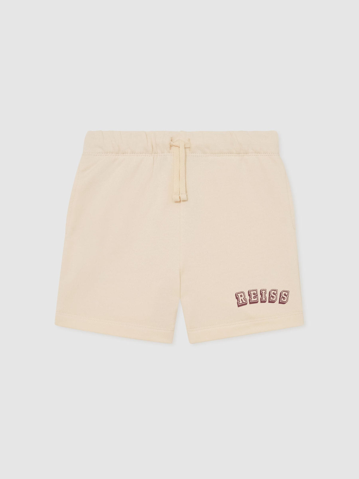 Reiss Off White/Brick Swinley 13-14 yrs Cotton Logo Drawstring Shorts image 1