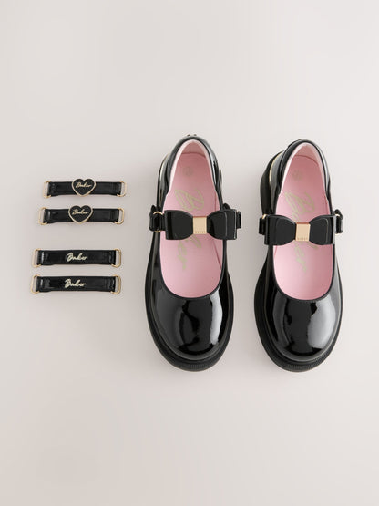 Baker by Ted Baker Back to School Patent Multiple Straps Chunky Mary Jane Black Shoes image 1