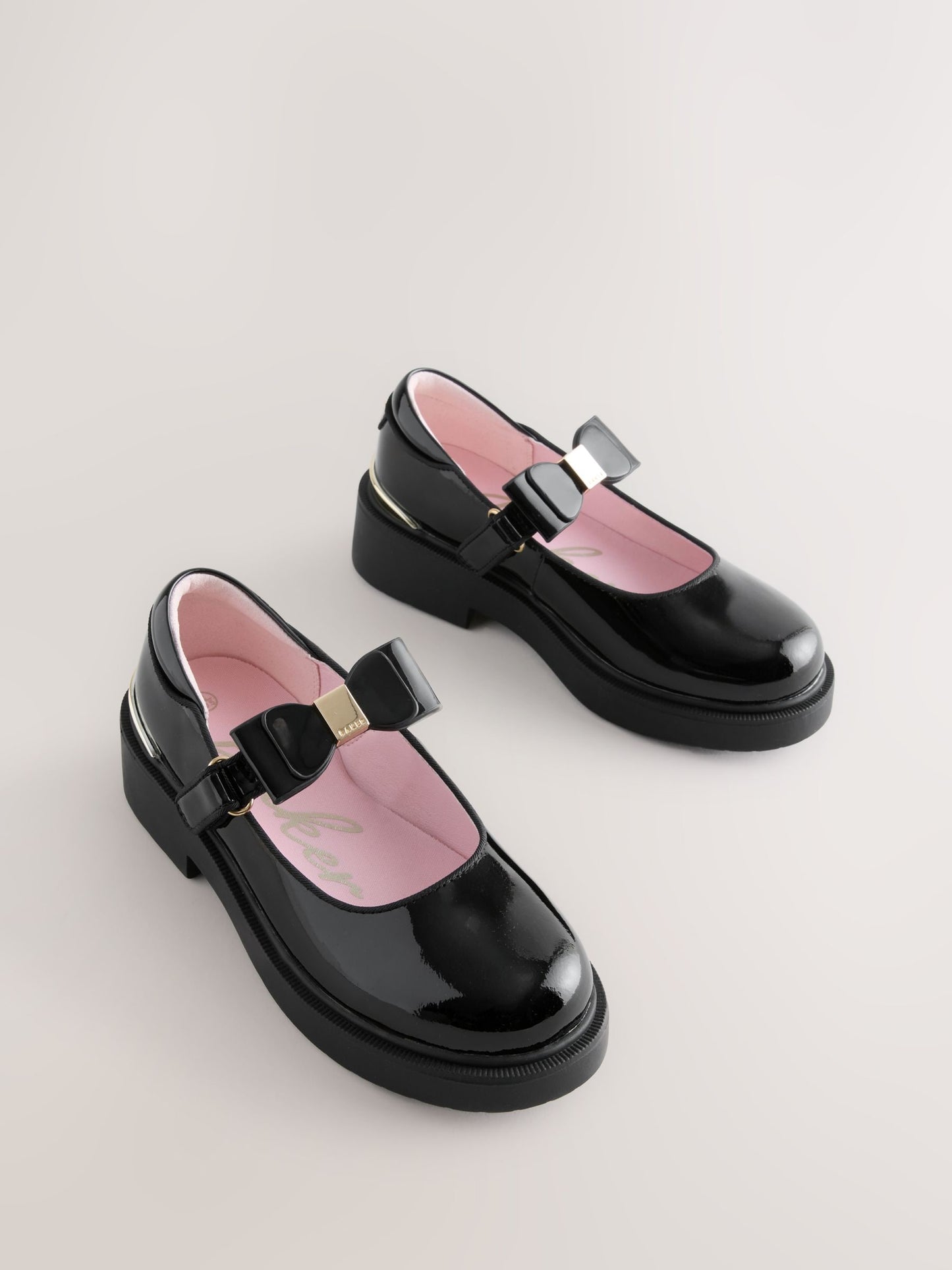 Baker by Ted Baker Back to School Patent Multiple Straps Chunky Mary Jane Black Shoes image 2