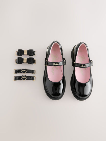 Baker by Ted Baker Back to School Patent Multiple Straps Chunky Mary Jane Black Shoes image 4