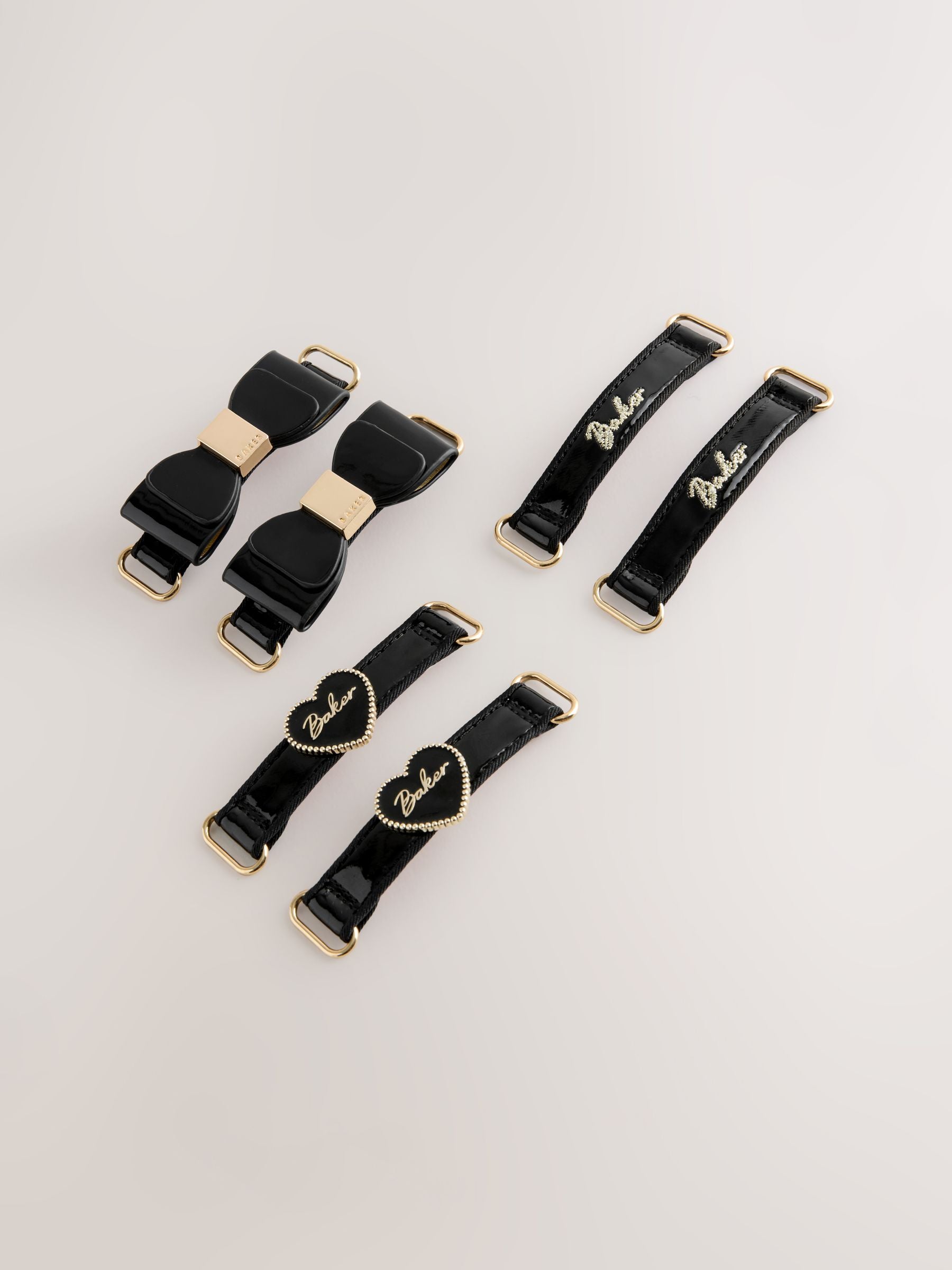 Baker by Ted Baker Back to School Patent Multiple Straps Chunky Mary Jane Black Shoes image 5