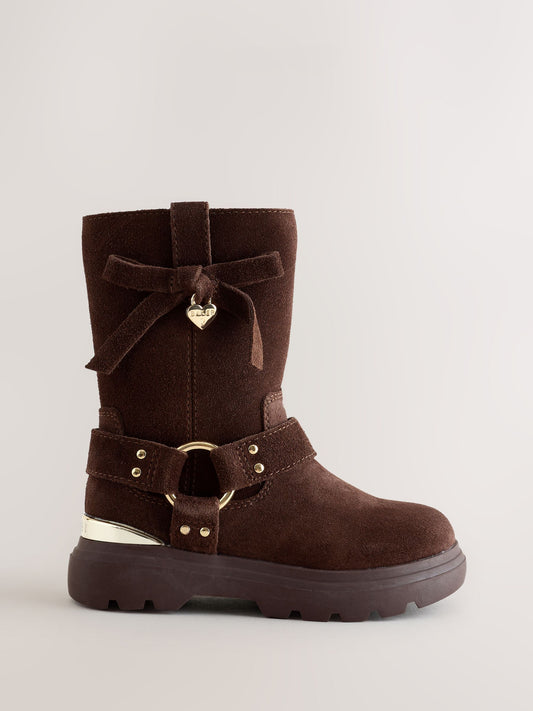 Baker by Ted Baker Chocolate Brown Bow Moto Boots - image 1
