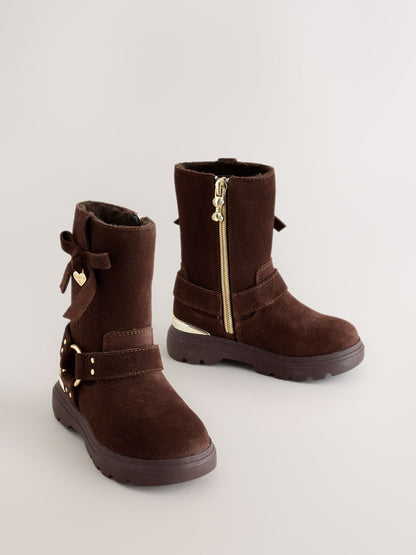 Baker by Ted Baker Chocolate Brown Bow Moto Boots - image 2