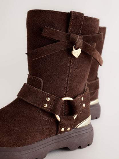 Baker by Ted Baker Chocolate Brown Bow Moto Boots - image 3