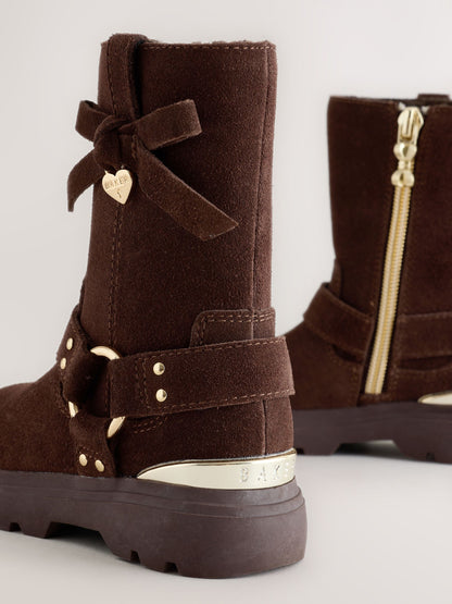 Baker by Ted Baker Chocolate Brown Bow Moto Boots - image 4