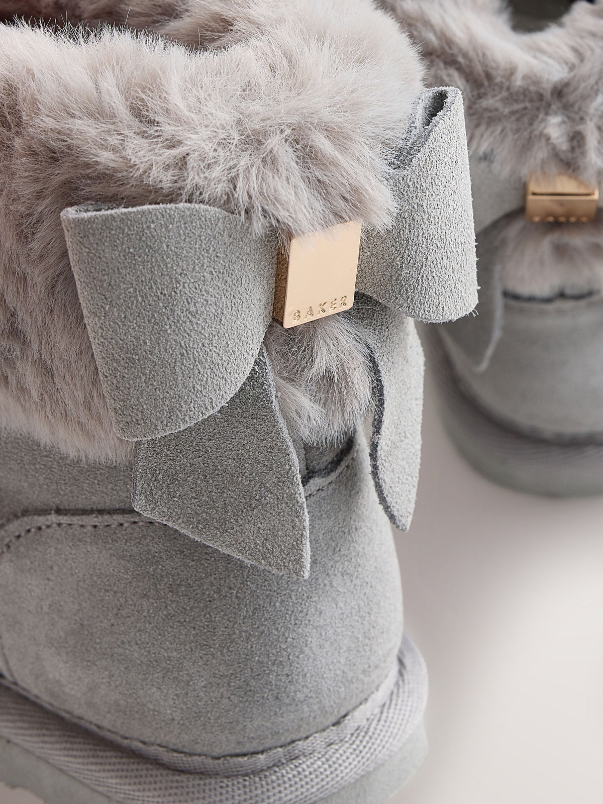 Dsiney Kidz - Baker by Ted Baker Faux Fur Cuff Slipper Boots with Bow image 7