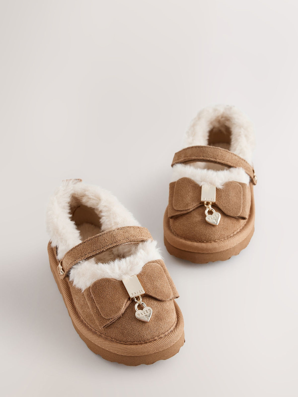Dsiney Kidz - Baker by Ted Baker Faux Fur Lined Slipper Mary Jane Shoes with Bow image 1