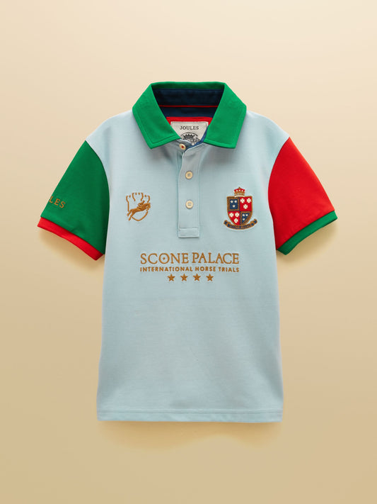 Dsiney Kidz - Joules Official Scone Light Blue Denim Kids Cotton Pique Polo Shirt image 1