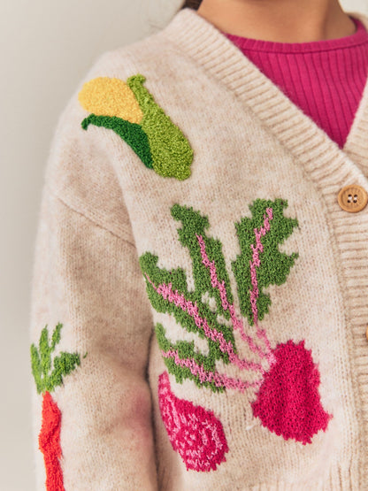 Dsiney Kidz - Vegetable Embroidered V-Neck Cardigan (3mths-7yrs) image 2