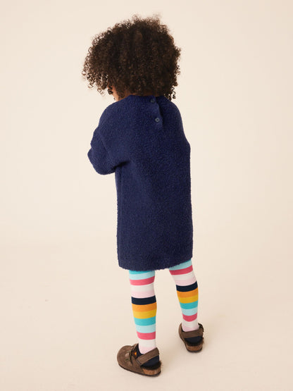 Dsiney Kidz - Navy Rainbow Spot Knitted Jumper Dress And Tights Set (3mths-7yrs) image 3
