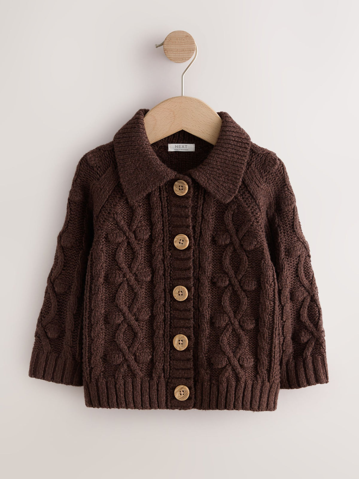 Dsiney Kidz - Chocolate Brown Chunky Bobble Cardigan (3mths-10yrs) image 1
