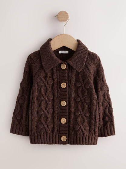 Dsiney Kidz - Chocolate Brown Chunky Bobble Cardigan (3mths-10yrs) image 1