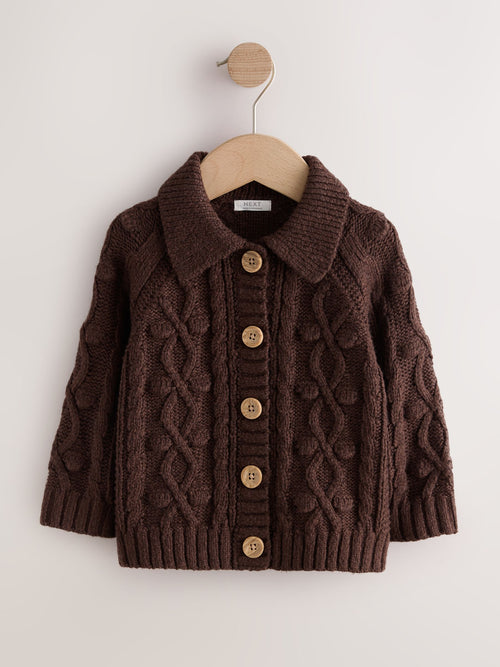 Dsiney Kidz - Chocolate Brown Chunky Bobble Cardigan (3mths-10yrs) image 1