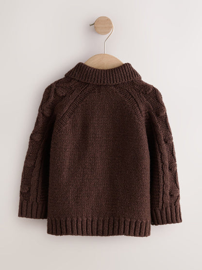 Dsiney Kidz - Chocolate Brown Chunky Bobble Cardigan (3mths-10yrs) image 2