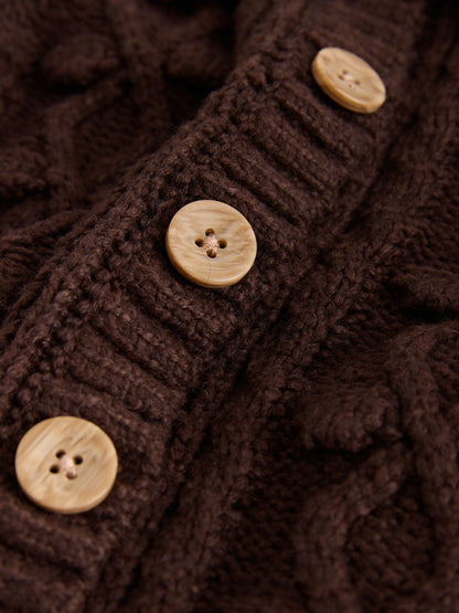 Dsiney Kidz - Chocolate Brown Chunky Bobble Cardigan (3mths-10yrs) image 3