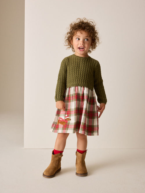 Dsiney Kidz - Green Sausage Dog Embroidered Knitted Dress (3mths-7yrs) image 1