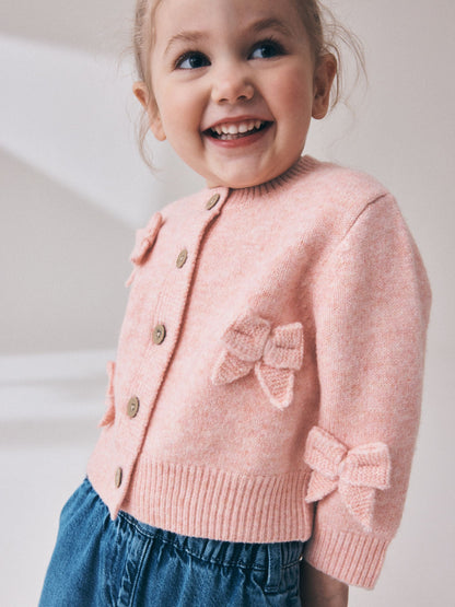 Dsiney Kidz - Pink Bow Embroidered Cardigan (3mths-7yrs) image 1