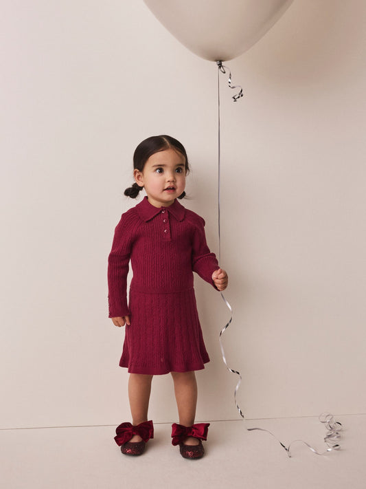 Berry Red Collared Jumper And Skirt Set (3mths-7yrs) image 2