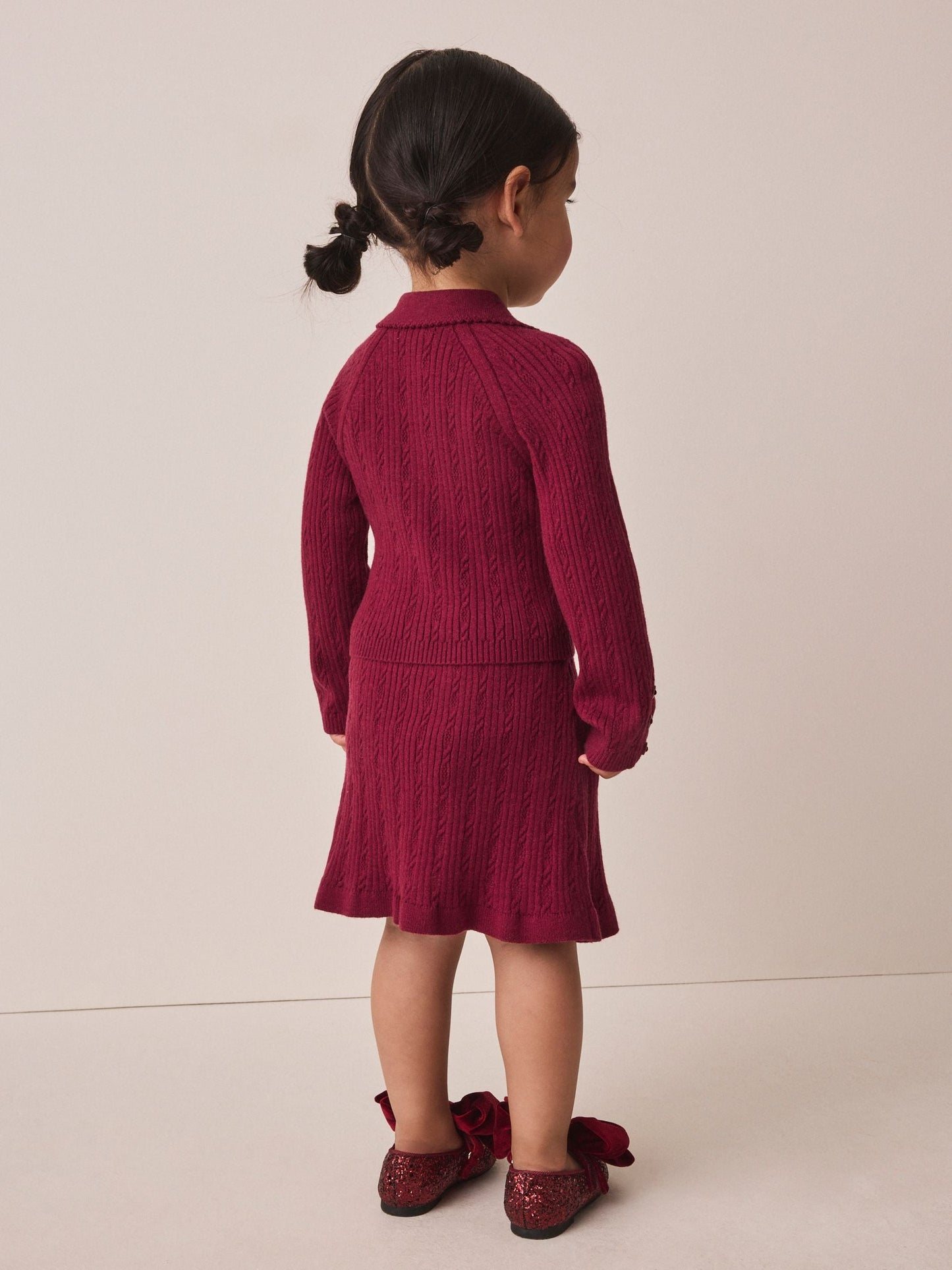 Berry Red Collared Jumper And Skirt Set (3mths-7yrs) image 3