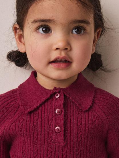 Berry Red Collared Jumper And Skirt Set (3mths-7yrs) image 4