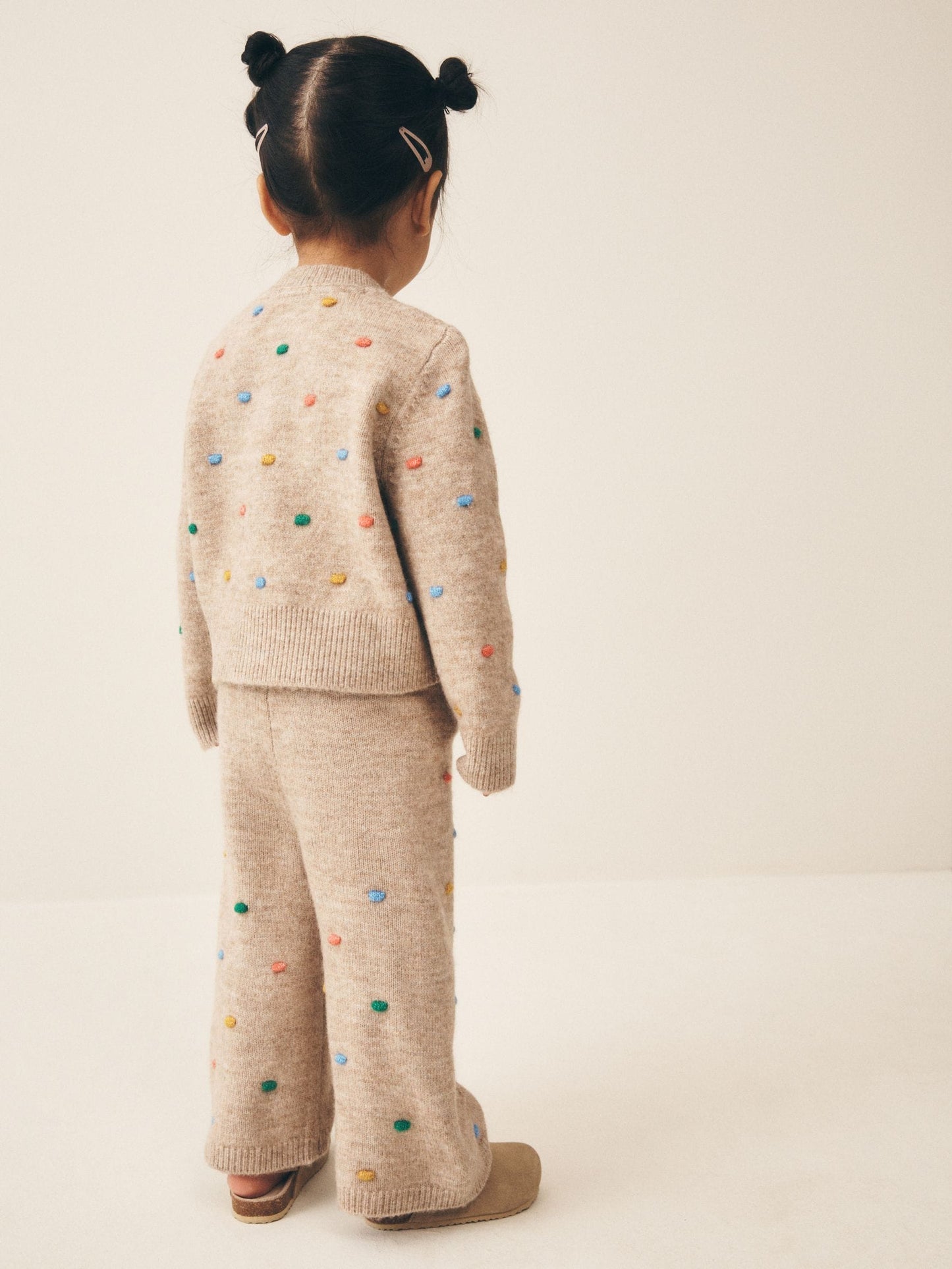 Oatmeal Rainbow Spot Cardigan and Trousers Set (3mths-7yrs) image 3
