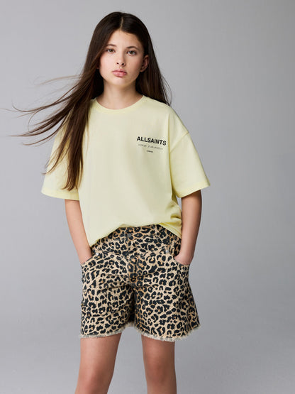 Dsiney Kidz - smALLSAINTS Light Yellow Oversized Underground Crew Neck T-Shirt image 1