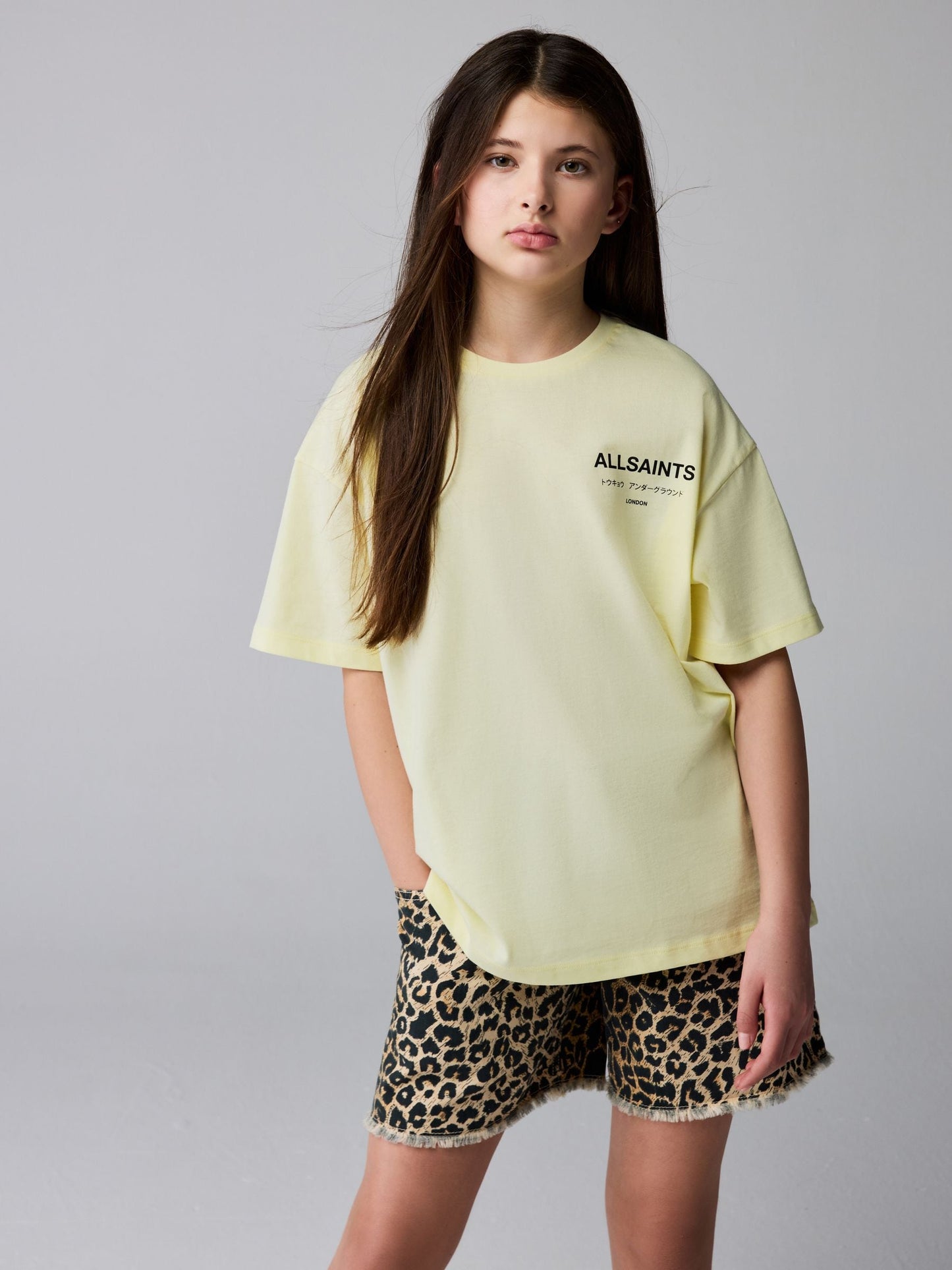 Dsiney Kidz - smALLSAINTS Light Yellow Oversized Underground Crew Neck T-Shirt image 2