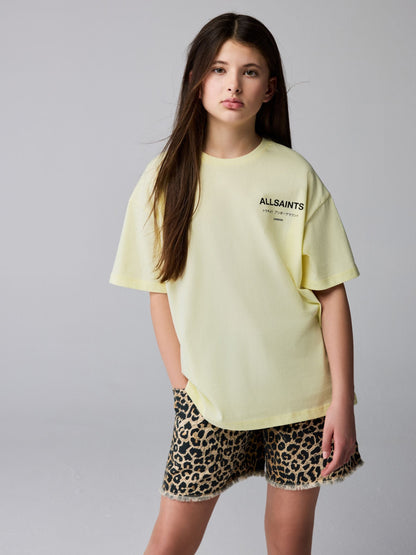 Dsiney Kidz - smALLSAINTS Light Yellow Oversized Underground Crew Neck T-Shirt image 2