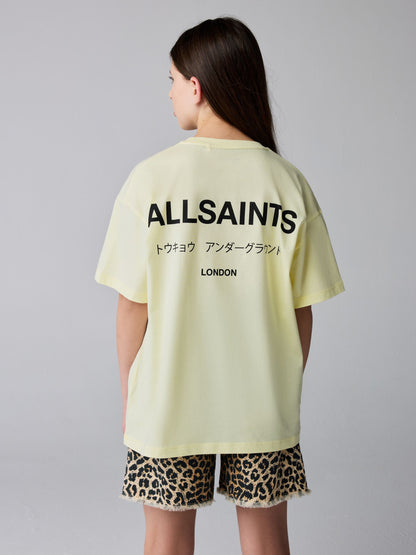 Dsiney Kidz - smALLSAINTS Light Yellow Oversized Underground Crew Neck T-Shirt image 3