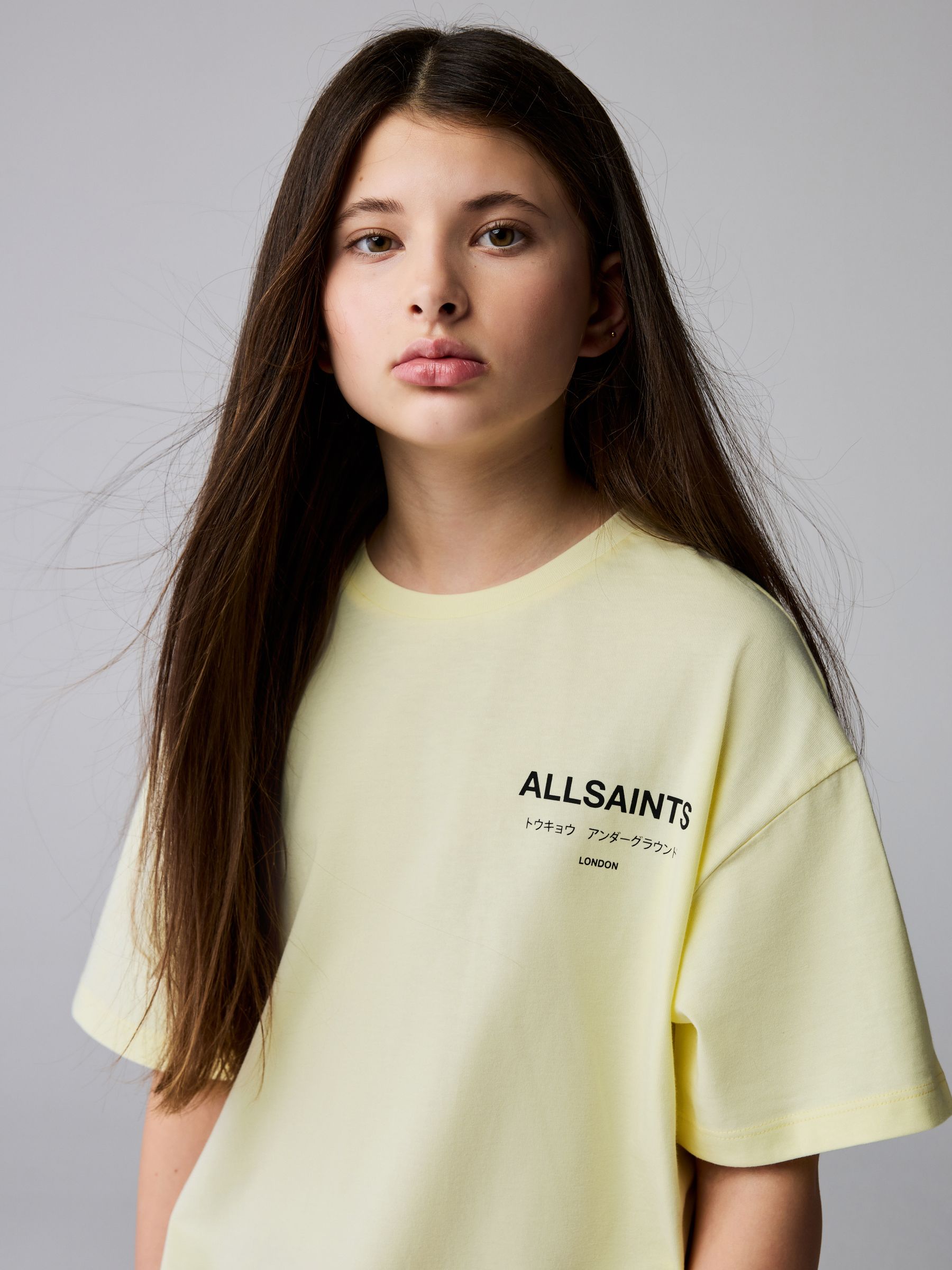 Dsiney Kidz - smALLSAINTS Light Yellow Oversized Underground Crew Neck T-Shirt image 5