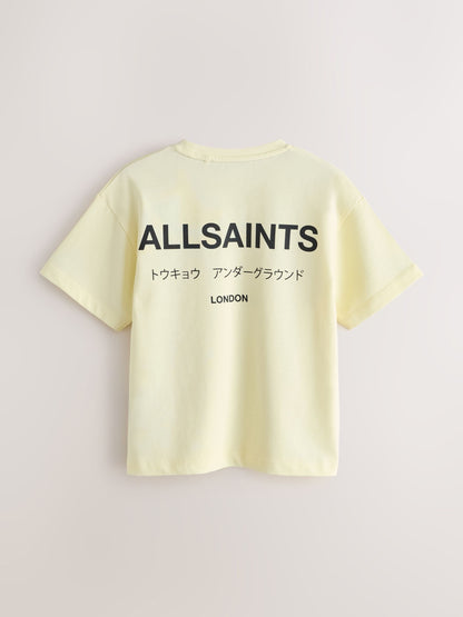 Dsiney Kidz - smALLSAINTS Light Yellow Oversized Underground Crew Neck T-Shirt image 7