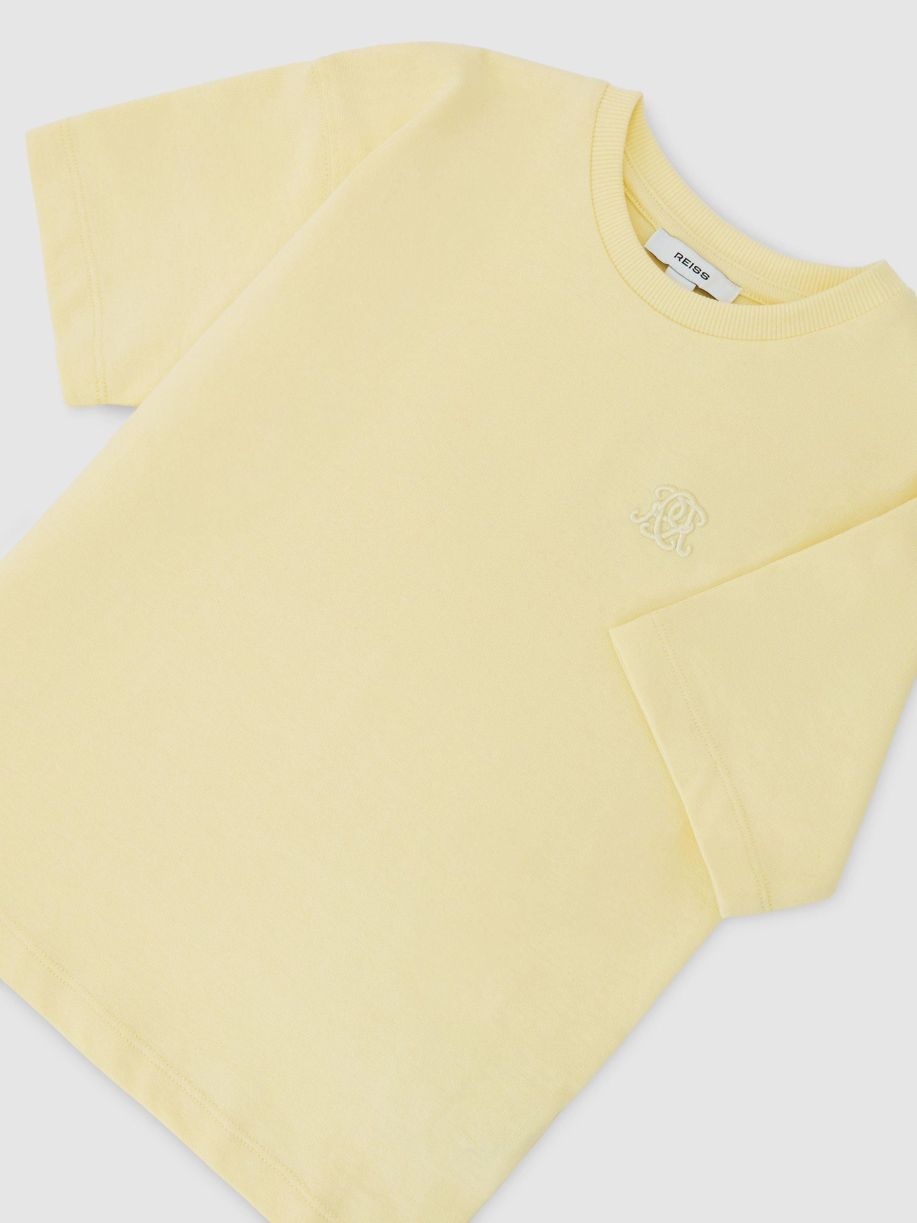 Reiss Yellow Rainer 3-9 yrs Monogram Embroidered Relaxed-Fit T-Shirt image 3
