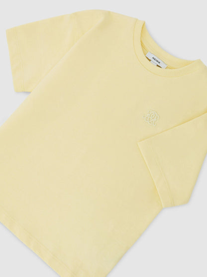 Reiss Yellow Rainer 3-9 yrs Monogram Embroidered Relaxed-Fit T-Shirt image 3