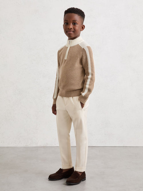 Reiss Off White Brighton 3-9 yrs Slim-Fit Pleated Trouser image 1