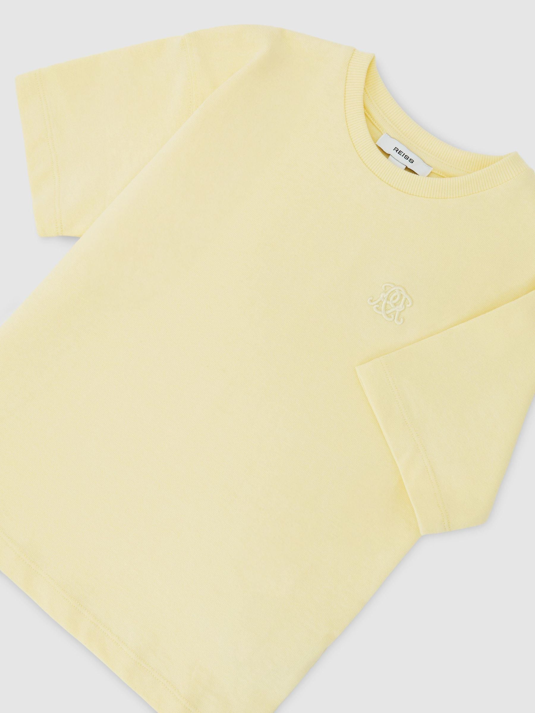 Reiss Yellow Rainer 13-14 yrs Monogram Embroidered Relaxed-Fit T-Shirt image 1