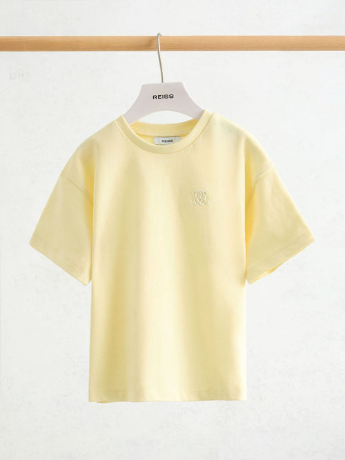 Reiss Yellow Rainer 9-13 yrs Monogram Embroidered Relaxed-Fit T-Shirt image 1