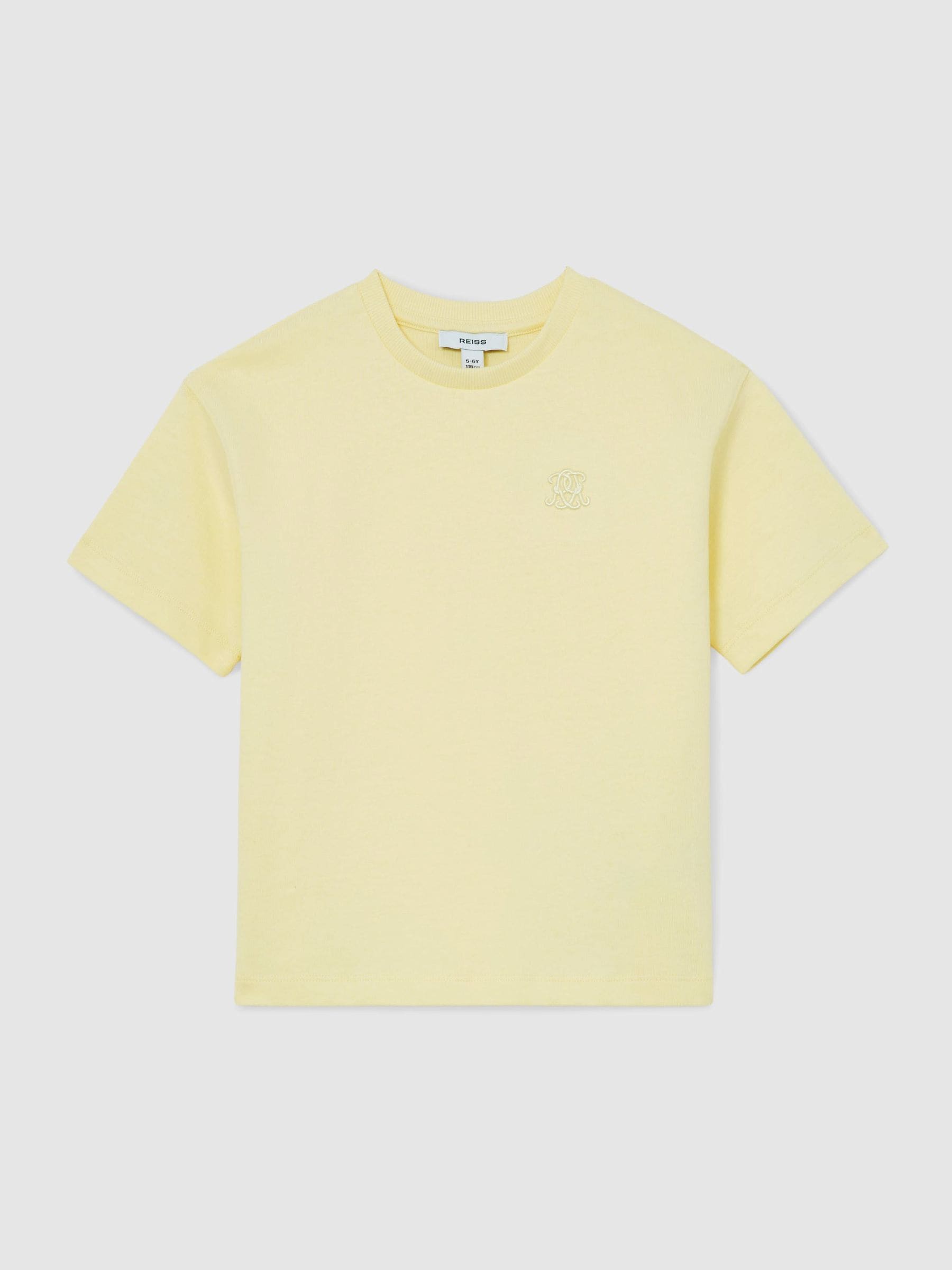 Reiss Yellow Rainer 9-13 yrs Monogram Embroidered Relaxed-Fit T-Shirt image 2