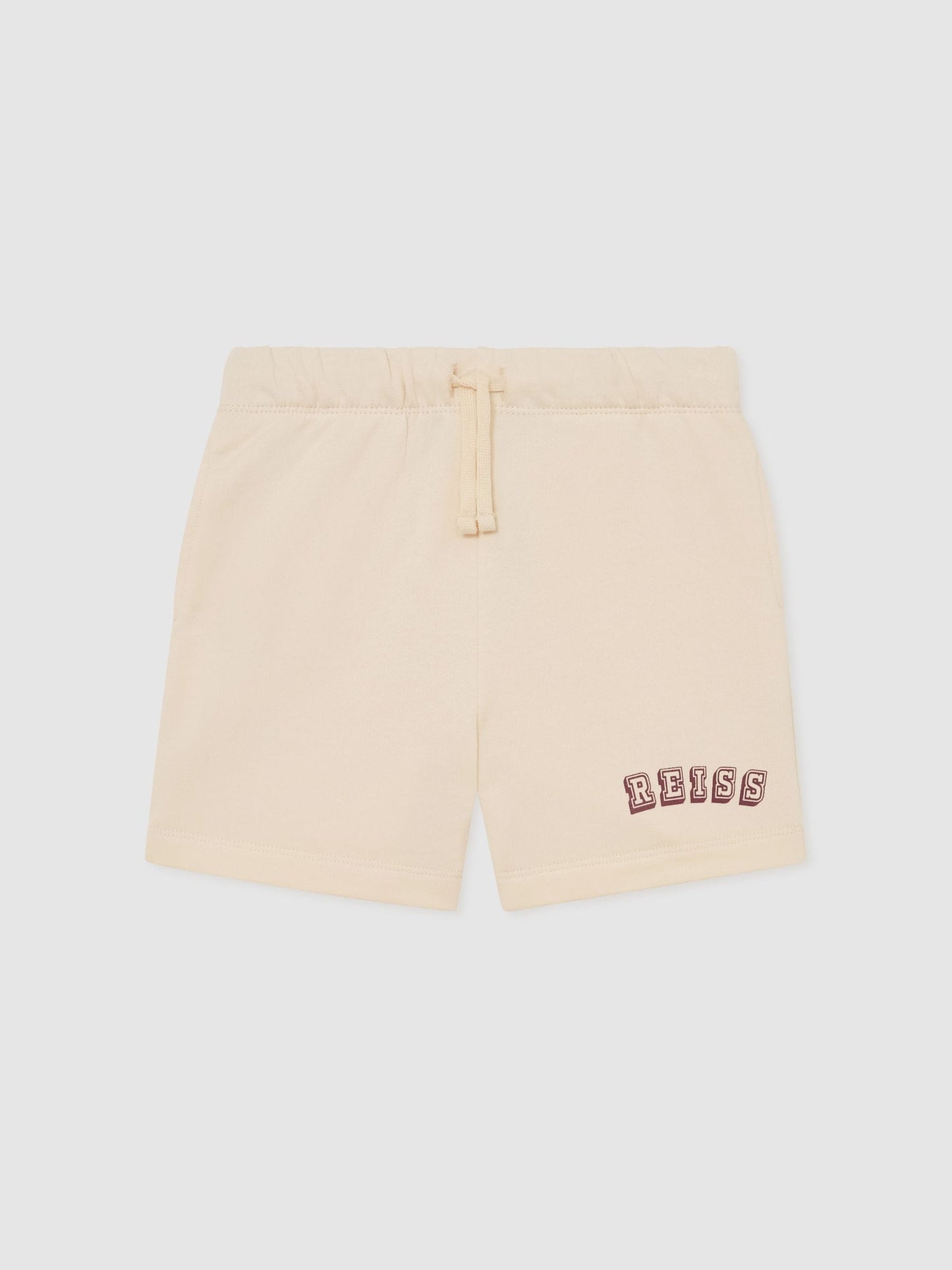 Reiss Off White/Brick Swinley 3-9 yrs Cotton Logo Drawstring Shorts image 2