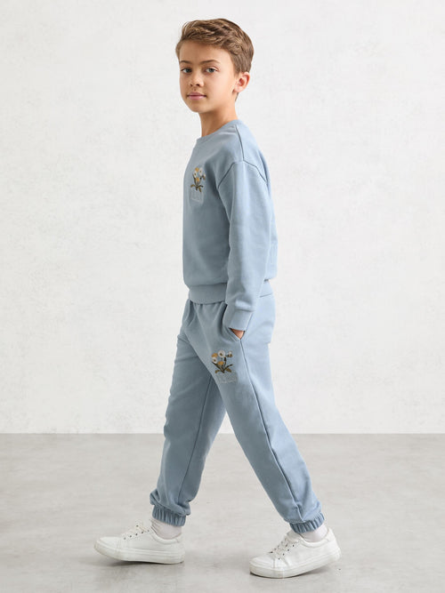 Reiss Pale Blue Dodd 3-9 yrs Cotton Dandelion Logo Cuffed Joggers image 1