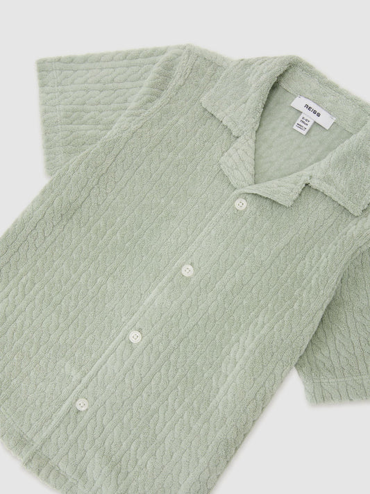 Reiss Sage Shore 13-14 yrs Towelling Cuban-Collar Shirt image 1