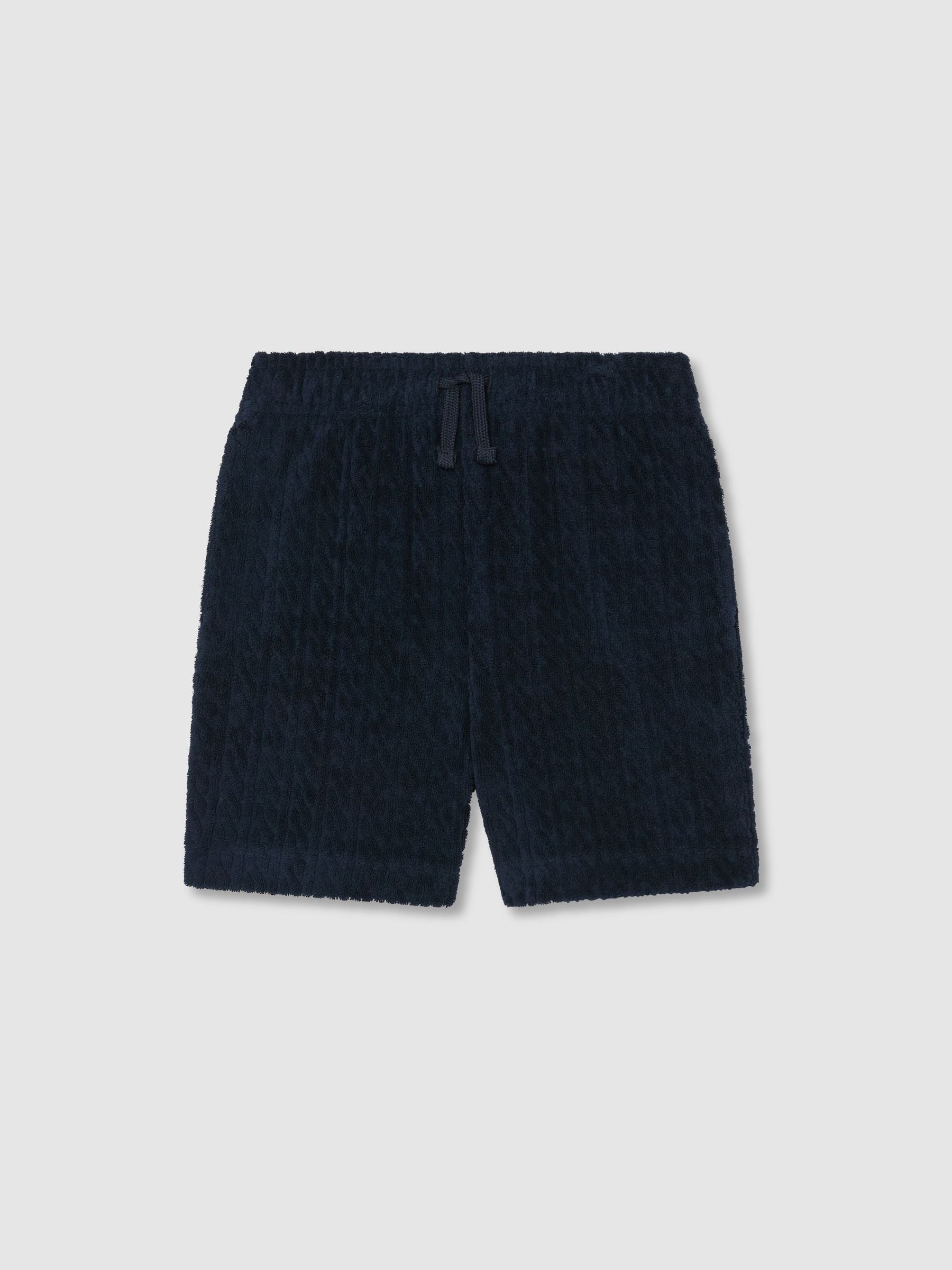 Reiss Navy Tide 3-9 yrs Towelling Drawstring Shorts image 1