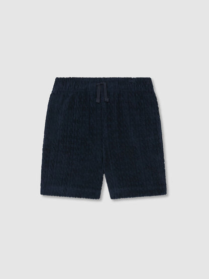 Reiss Navy Tide 3-9 yrs Towelling Drawstring Shorts image 1